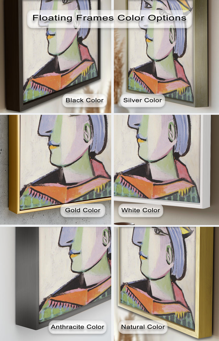 Tranquil Gaze – Picasso-Inspired Side Profile Oil Painting