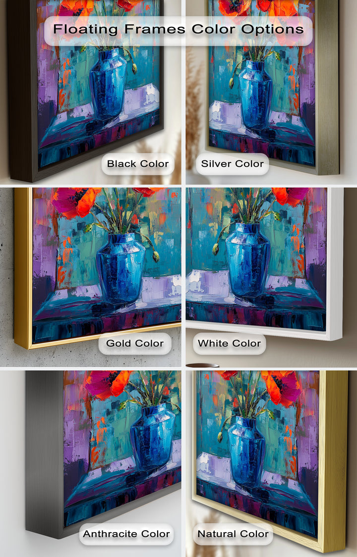 Crimson Blooms – Poppy Flower Oil Painting