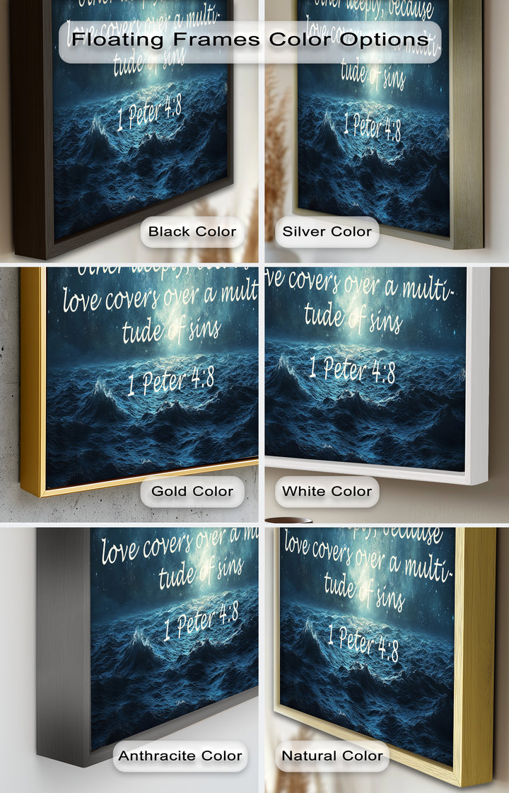 1 Peter 4:8 – Love and Forgiveness Bible Verse Oil Painting