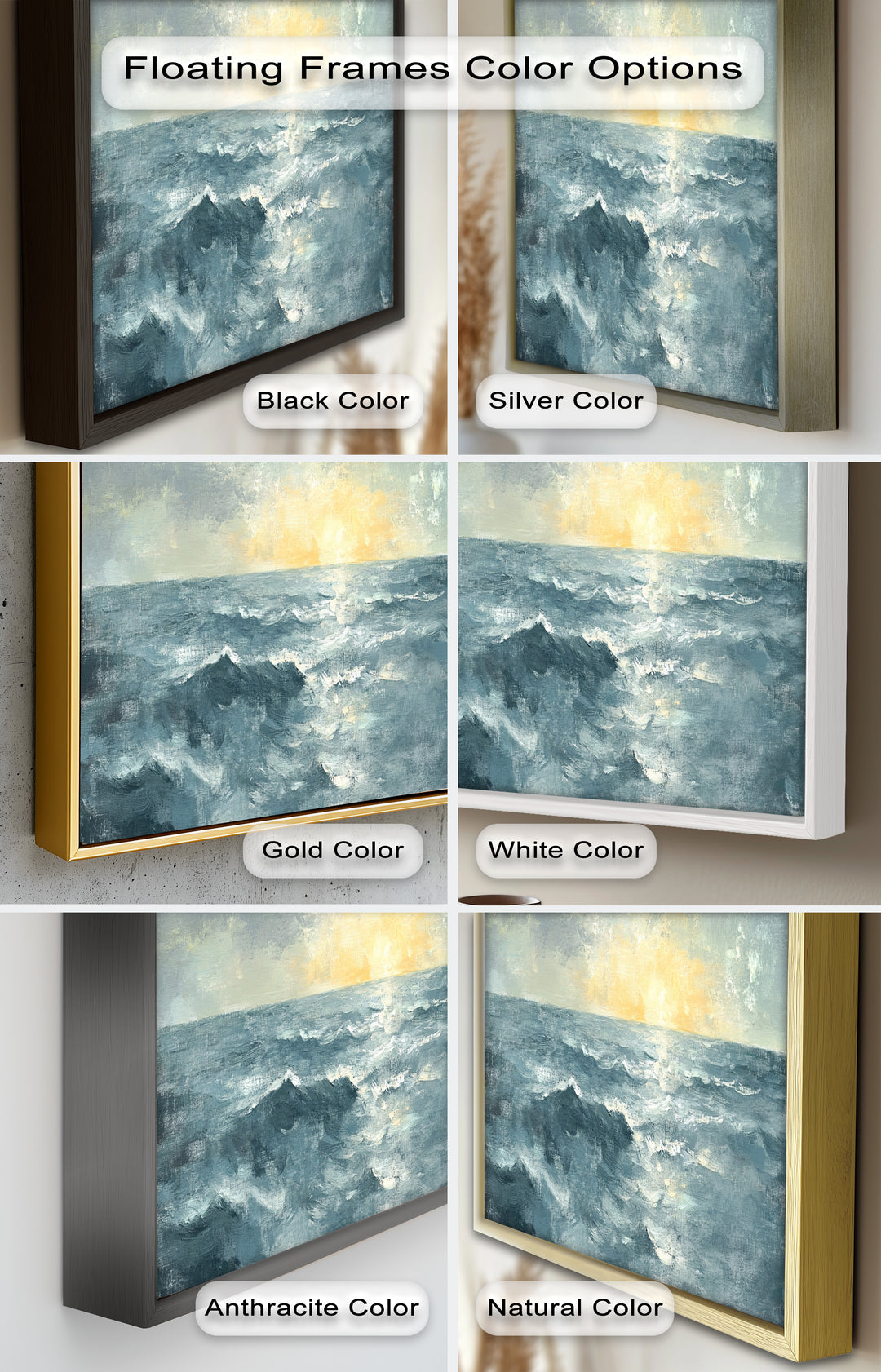 Sunrise Ocean View Decor - Seascape Oil Painting