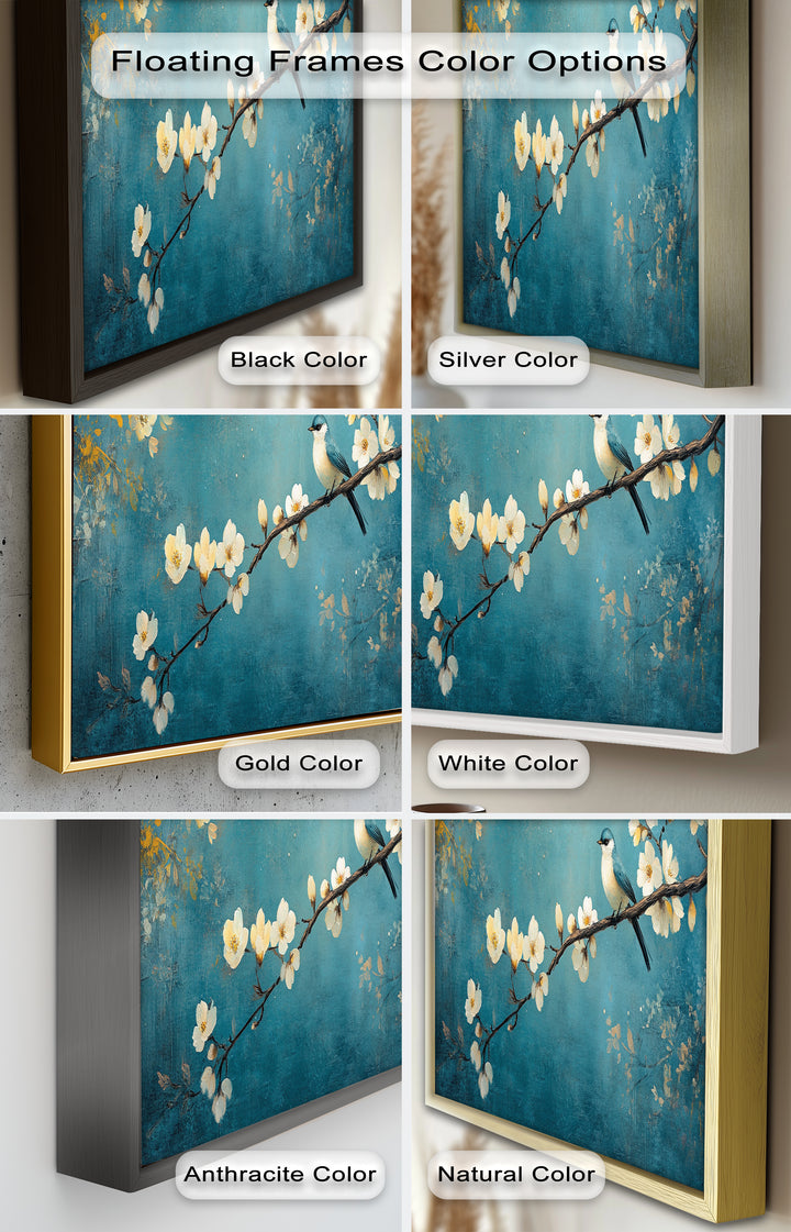 Bluebird and Blossoms Wall Art – Floral Oil Painting