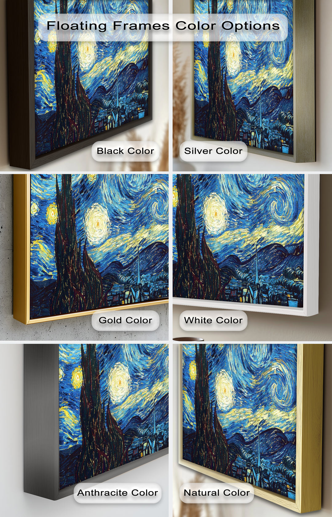 The Starry Night by Vincent van Gogh – Post-Impressionist Oil Painting