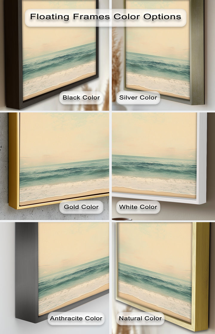 Calm Ocean Oil Paintings – Coastal Beach Wall Art