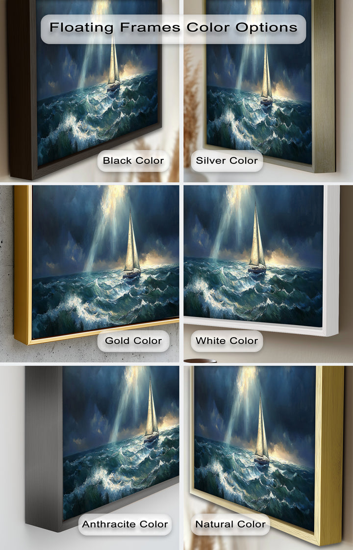 Stormy Horizon – Boat Oil Painting
