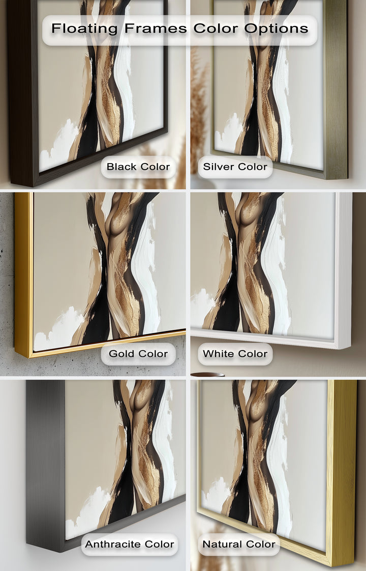 Golden Silence – Abstract Female Figure Oil Painting
