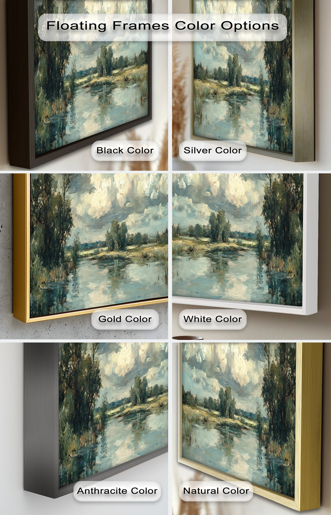 Golden Field & Mountain Horizon – Landscape Oil Painting