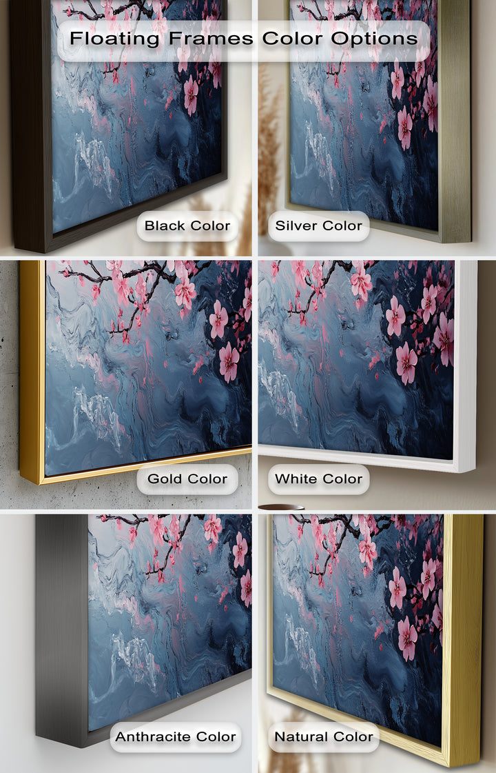 Cherry Blossom Branch Wall Art – Floral Oil Painting
