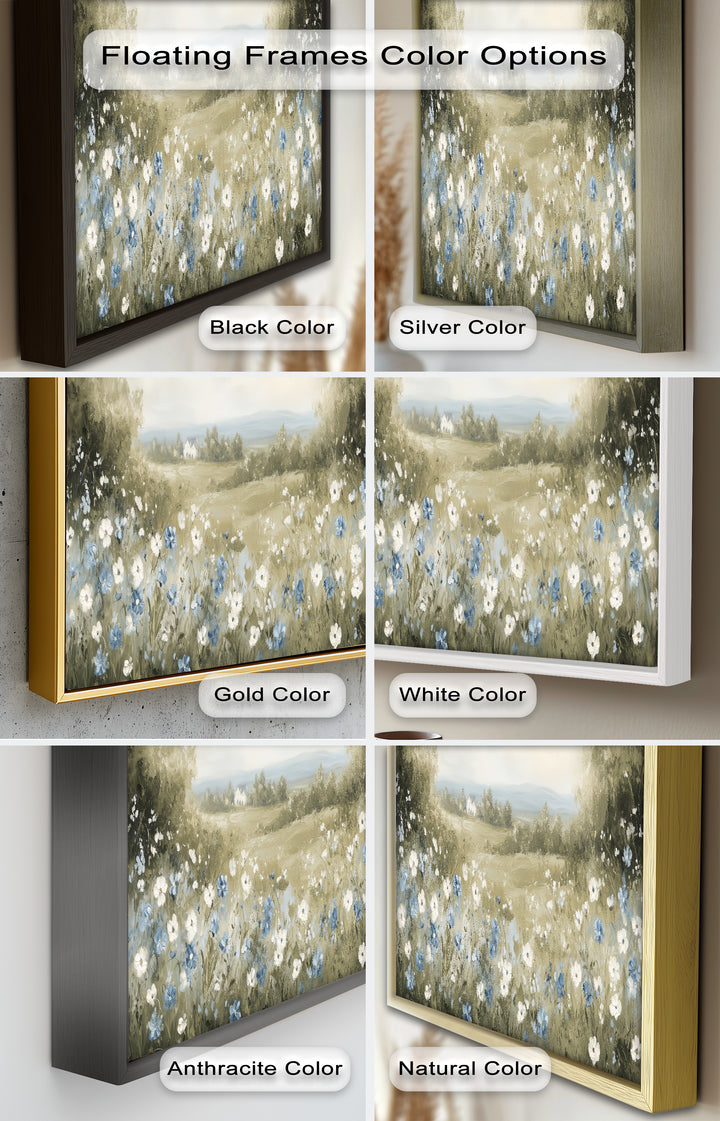 Wildflower Field Wall Art – Landscape Oil Painting