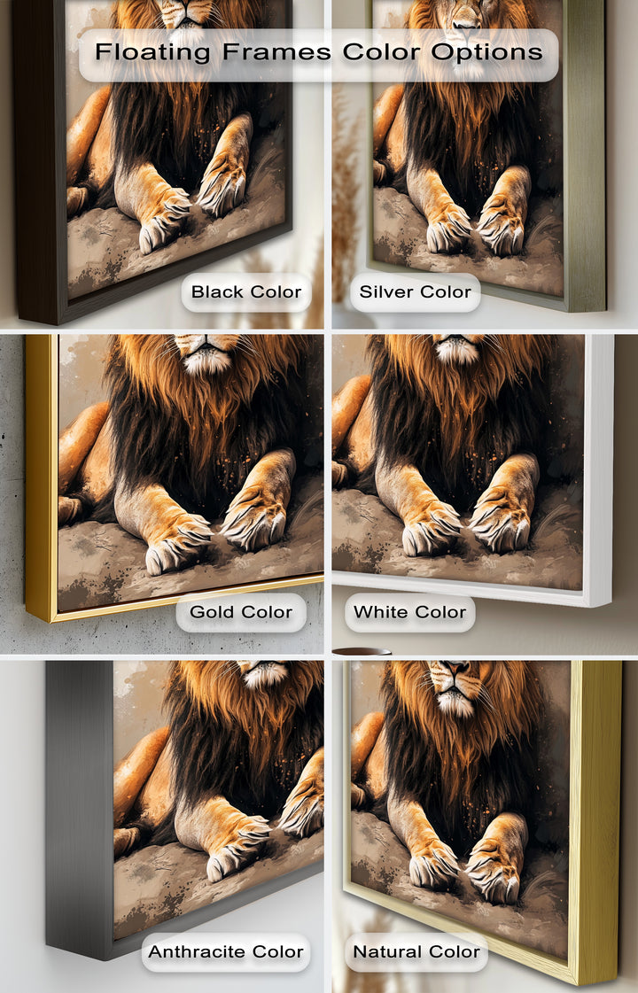 Lion Portrait in Warm Tones - Animal Oil Painting