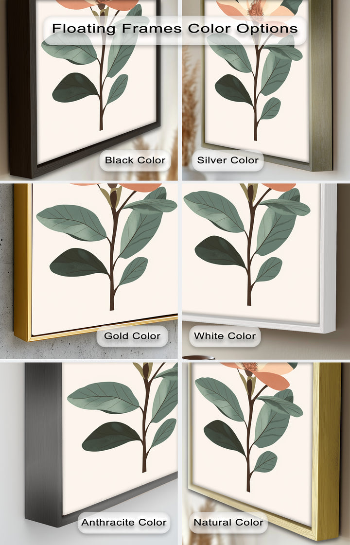 Minimal Magnolia – Elegantes botanisches Ölgemälde