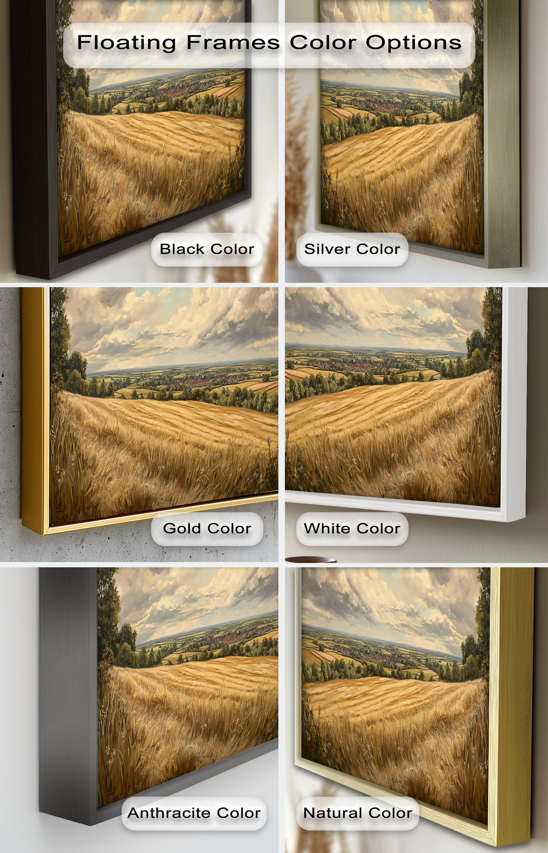 Golden Harvest View – Landscape Oil Paintings