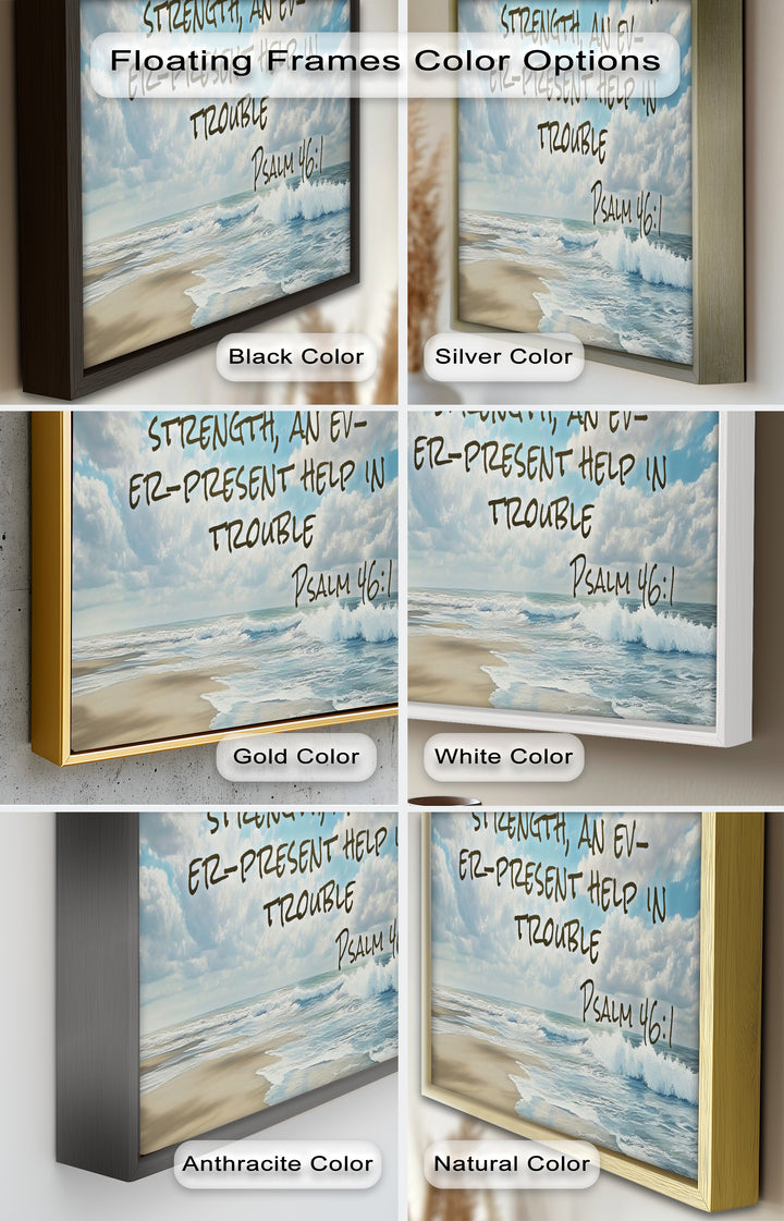 Psalm 46:1 – Refuge and Strength Bible Verse Oil Painting