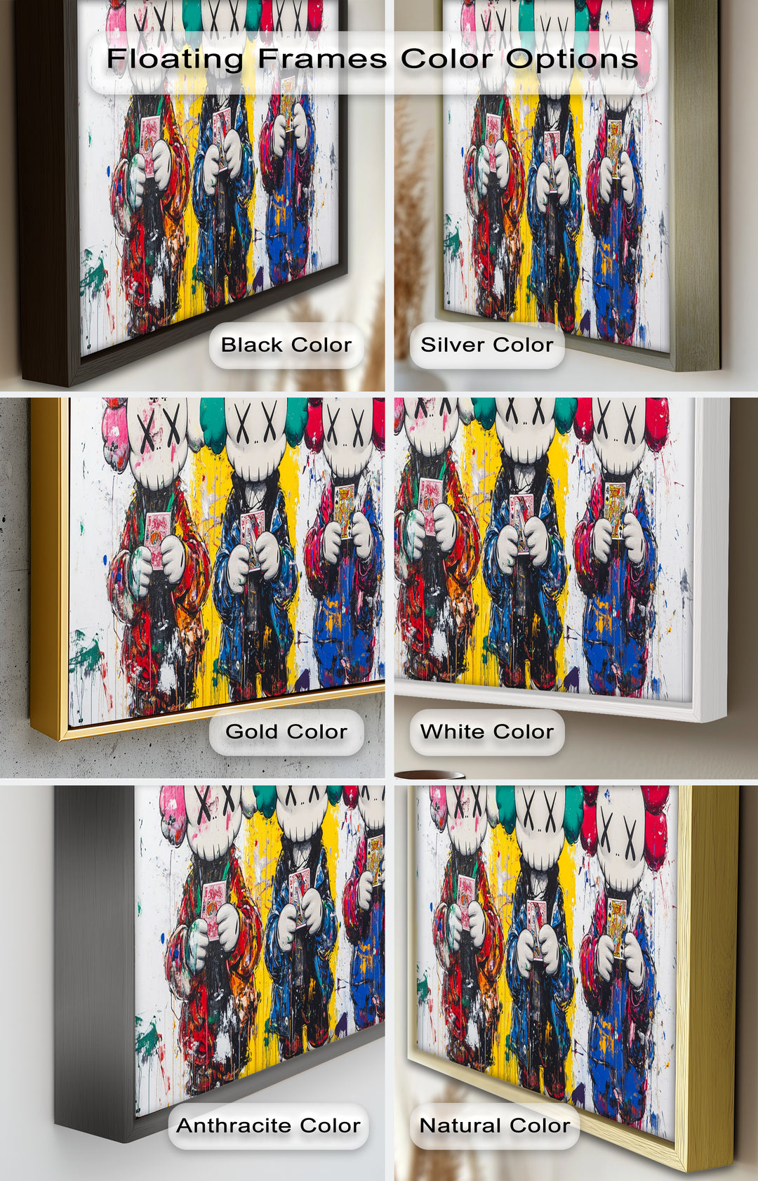 Das Spiel des Jokers – KAWS Ölgemälde