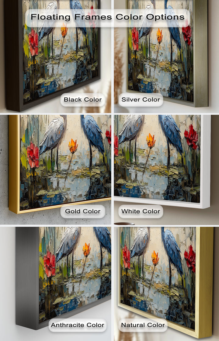 Pair of Herons – Animal Oil Painting