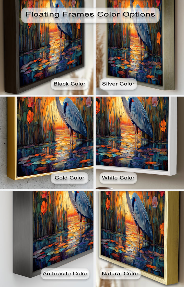 Heron at Sunset  – Animal Oil Painting