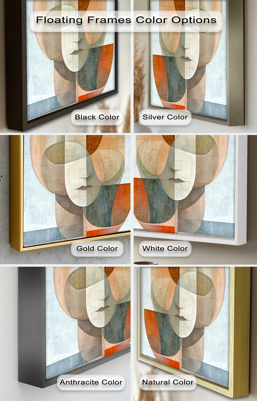 Geometric Face Portrait – Modern Abstract Oil Painting - MyPhotoStation