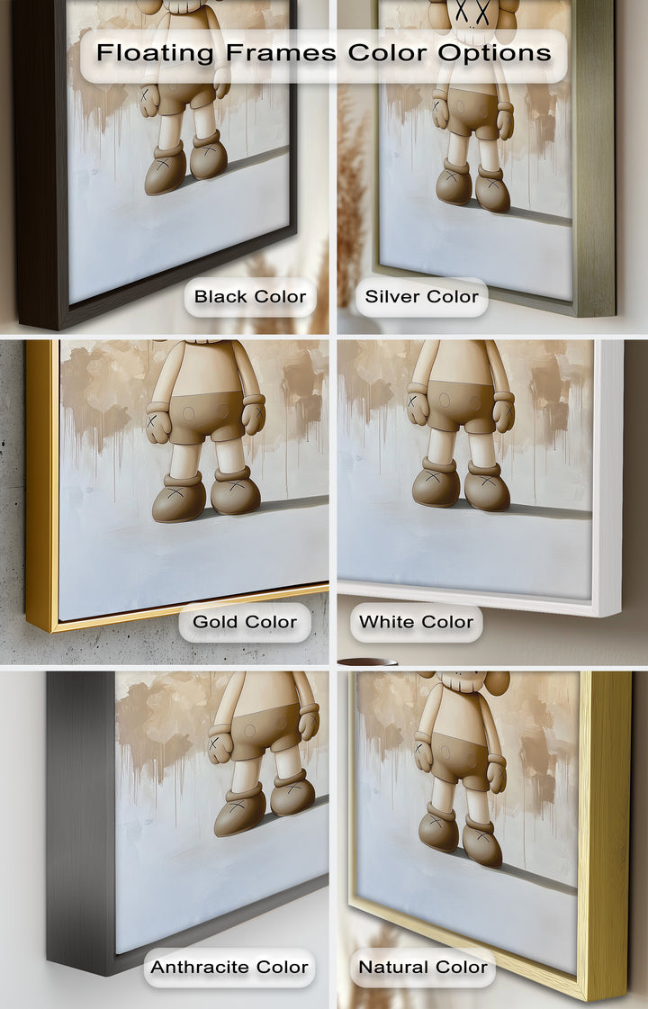 Monochrome Companion – Minimalistisches KAWS-Ölgemälde