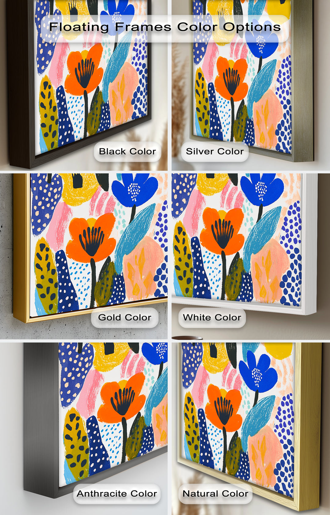 Bold Blooms in Boho Garden – Fauvist Floral Oil Painting