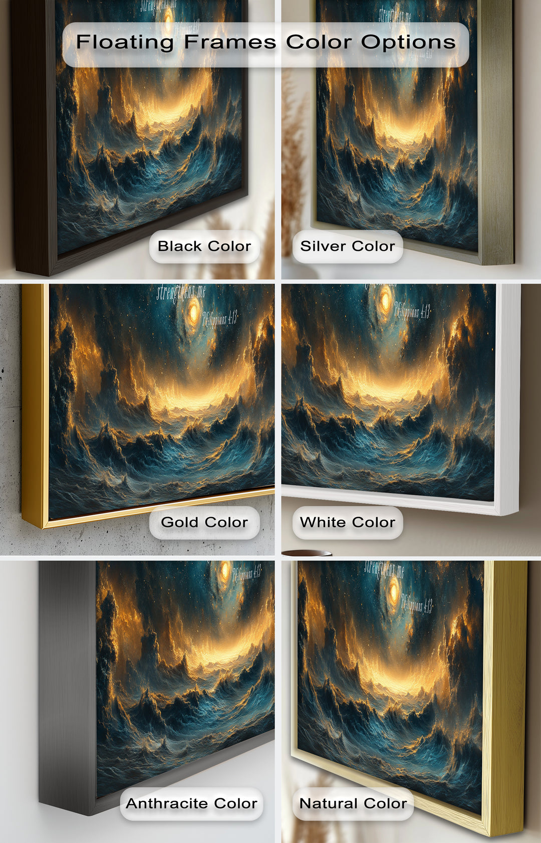Philippians 4:13 – Strength in Christ Bible Verse Oil Painting