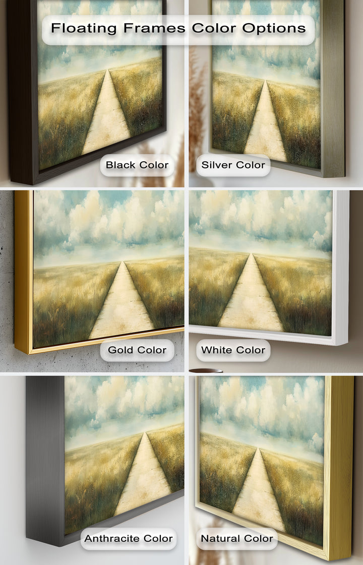 Cloudy Sky Wall Art – Minimal Landscape Oil Painting