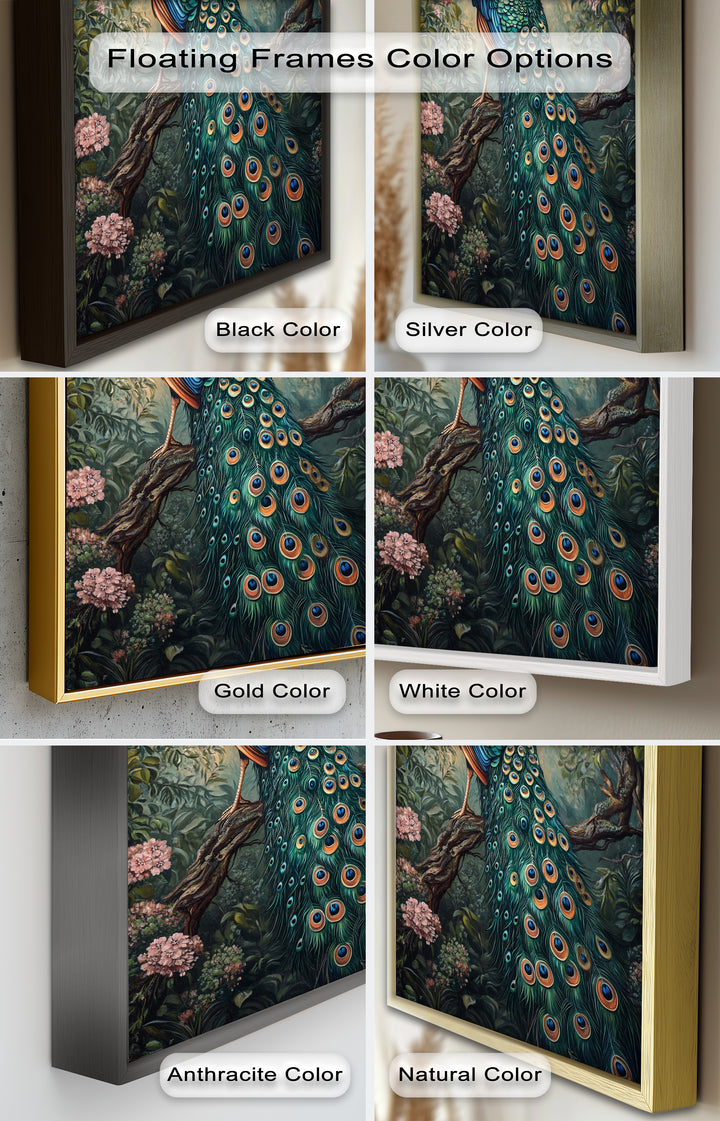 Peacock Among Blossoms – Regal Garden Beauty Animal Oil Painting