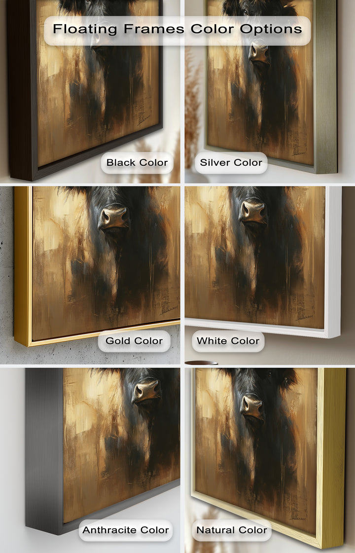 Bull in Amber Tones - Animal Oil Painting