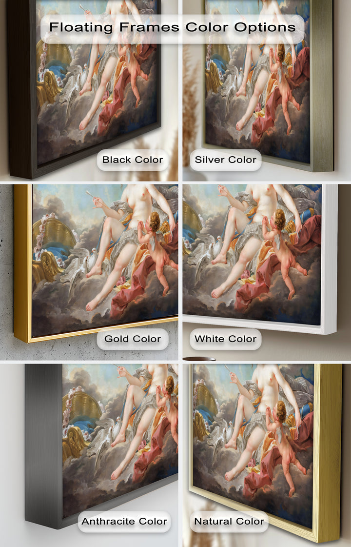 Venus und Amor in den Wolken – Rokoko-Ölgemälde