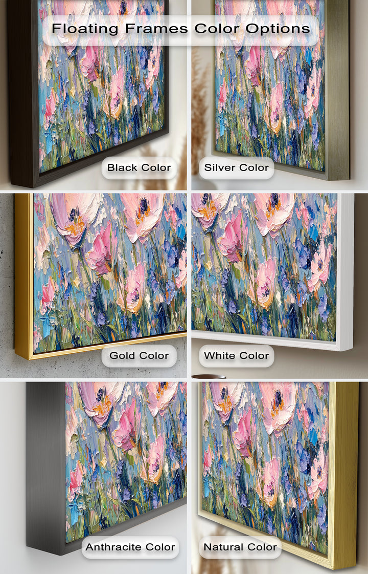 Pink and Violet Wildflower Bloom - Flower Oil Painting