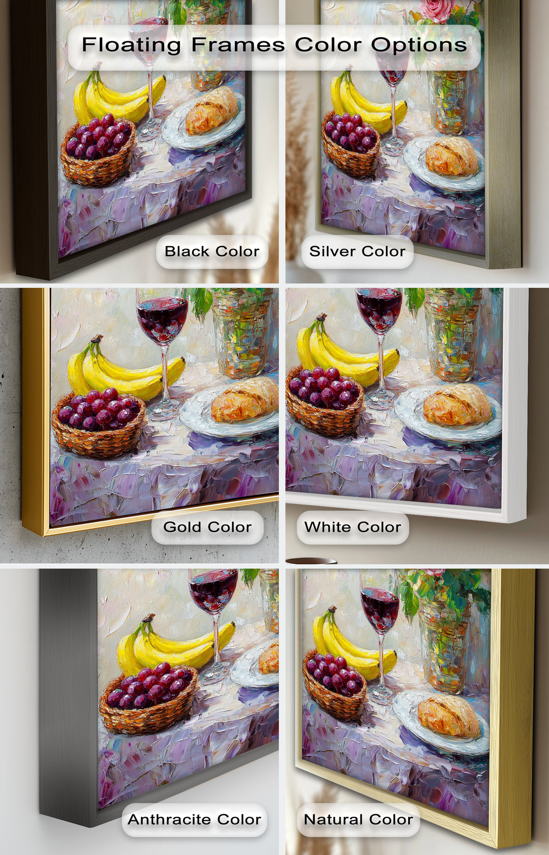 Rose & Fruit Kitchen Decor - Still Life Oil Painting
