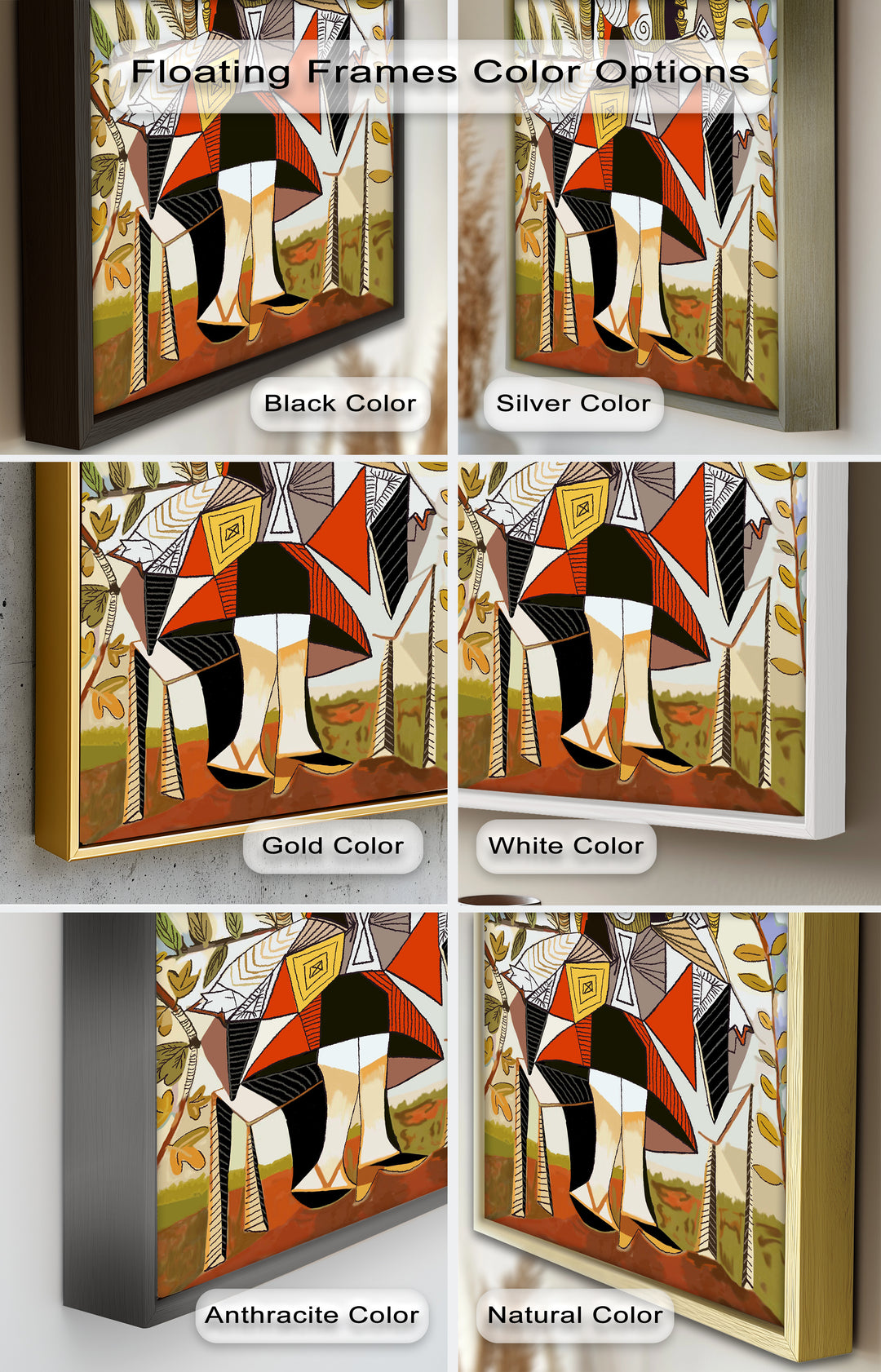 Queen Among Leaves – Picasso Style Cubist Oil Painting