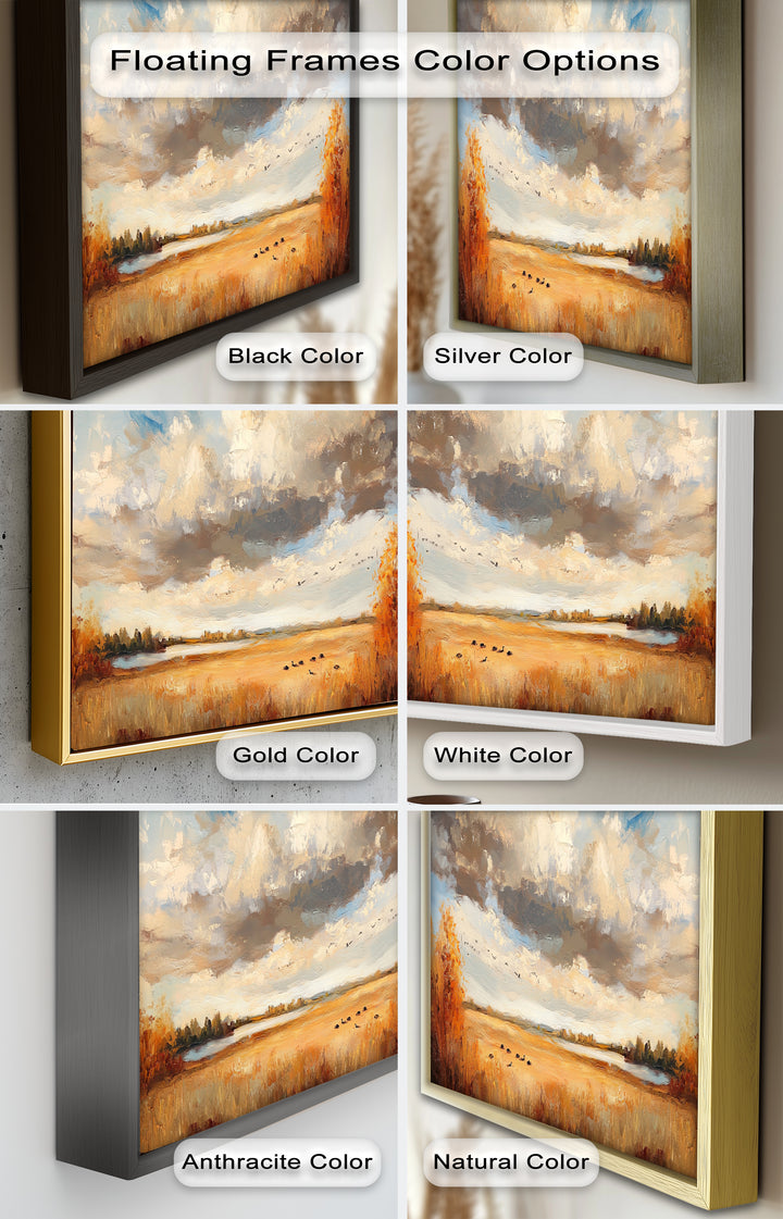 Autumn Meadow Wall Art – Impressionist Landscape Oil Painting