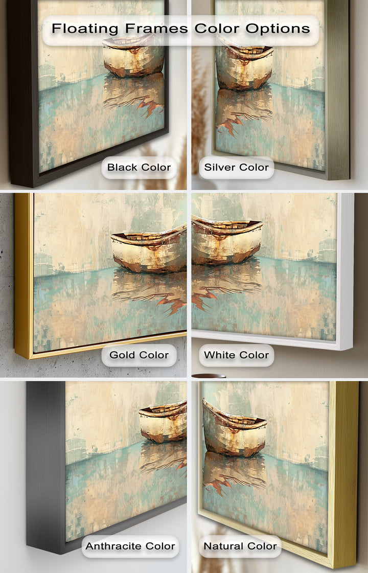 Old Wood Boat – Framed Oil Painting
