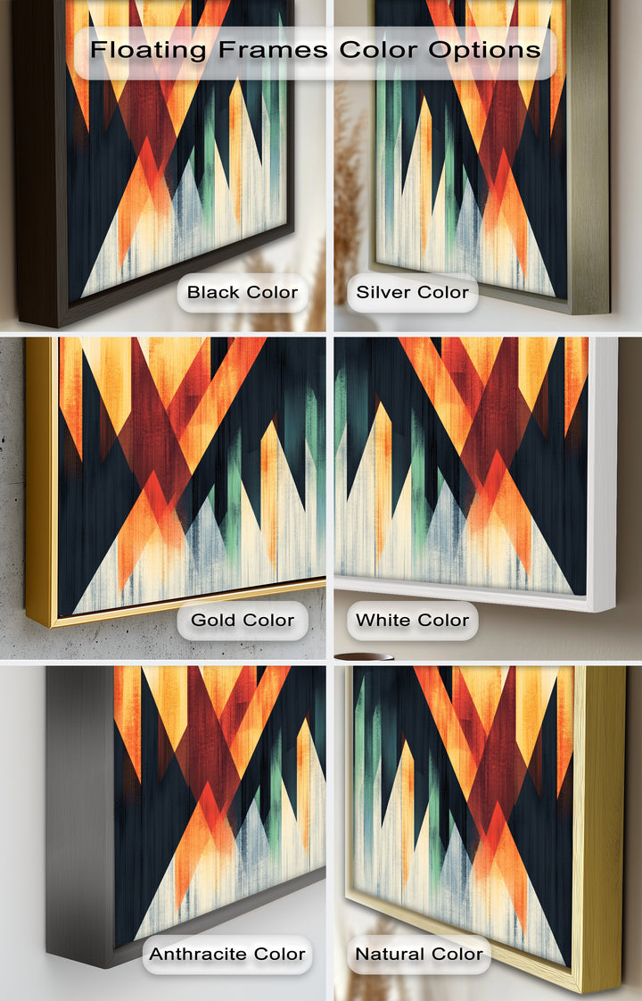 Modern Angular Lines – Bold Geometric Oil Painting