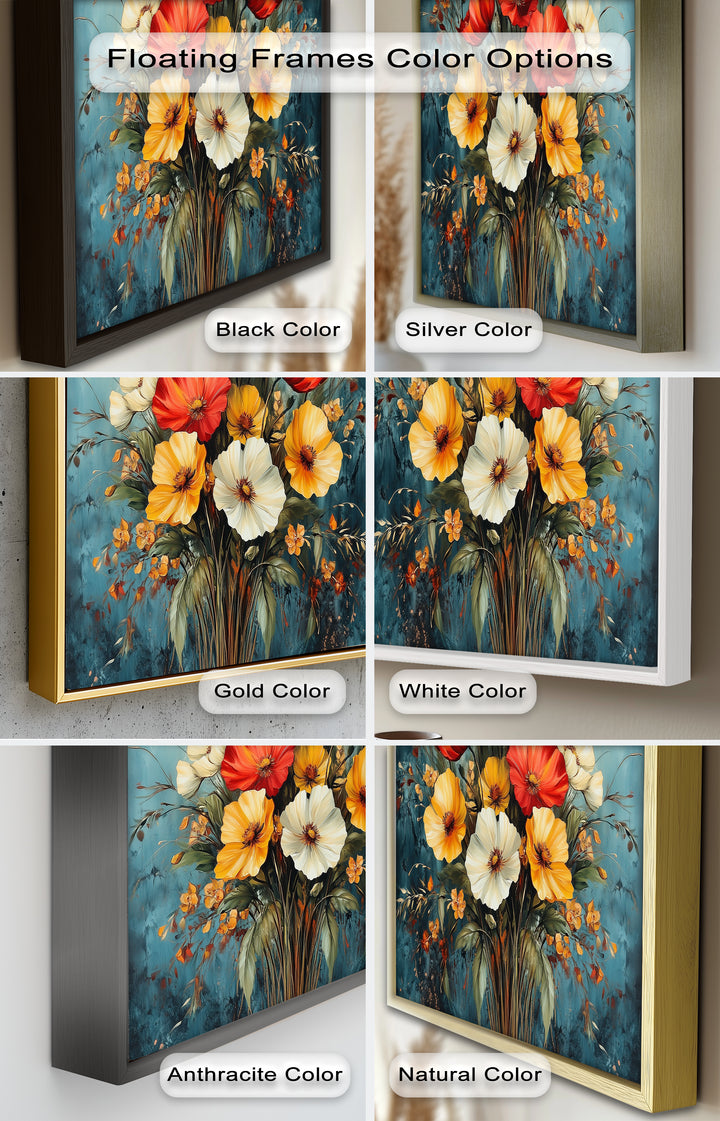 Vibrant Harmony – Multicolored Bloom Bouquet Flower Oil Painting