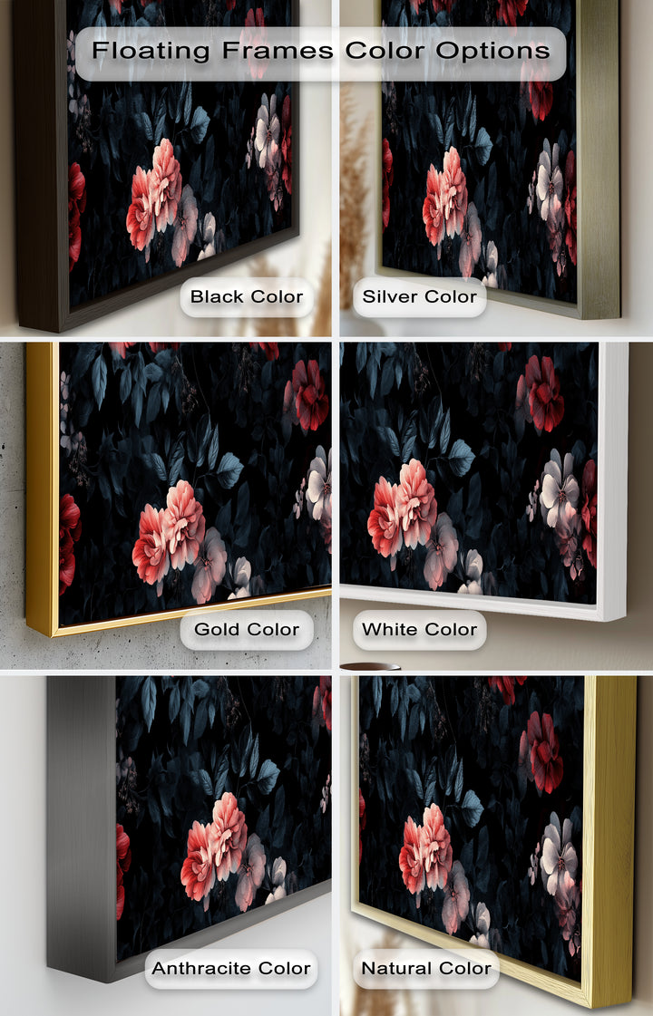Dark Romantic Floral Wall Art – Floral Oil Painting
