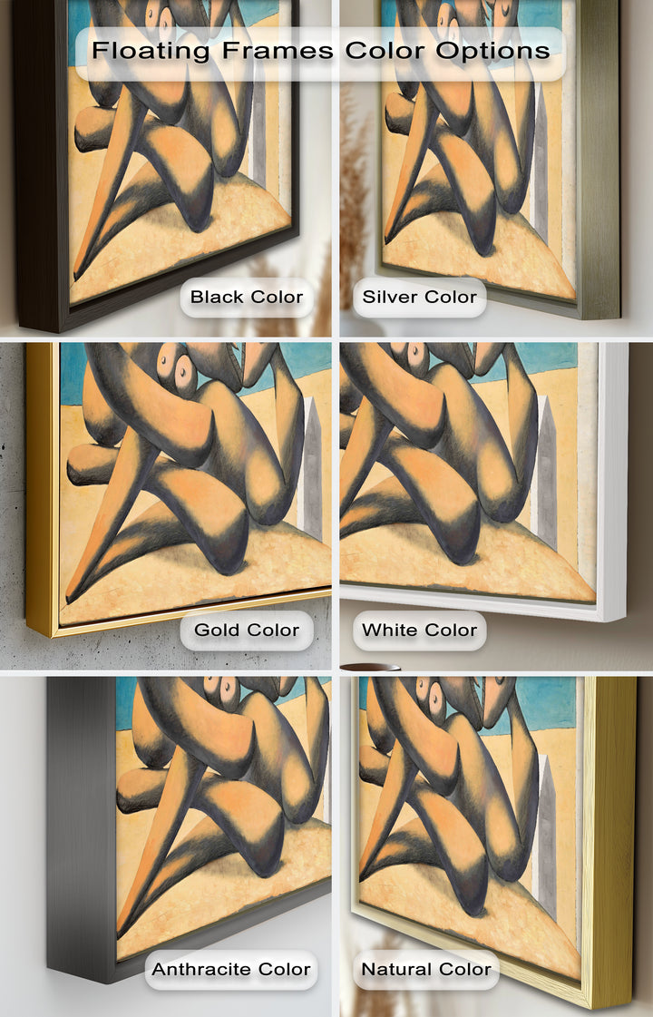 Lovers by the Sea – Abstract Embrace Picasso Oil Painting