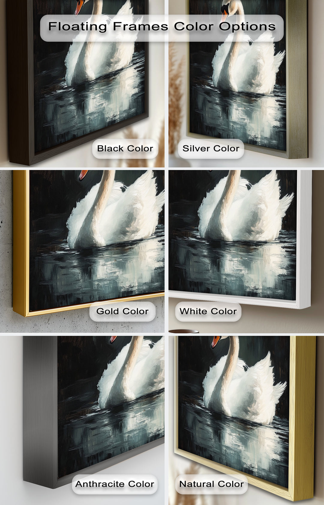 Solitary Grace – White Swan Oil Painting