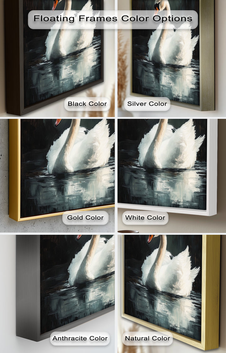 Solitary Grace – White Swan Oil Painting