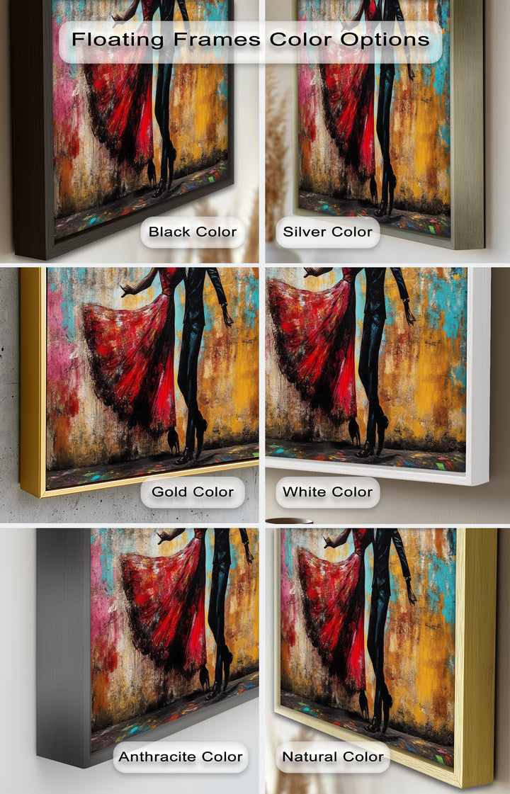 Whirl of Passion – Dancing Lovers in Red Love Oil Painting