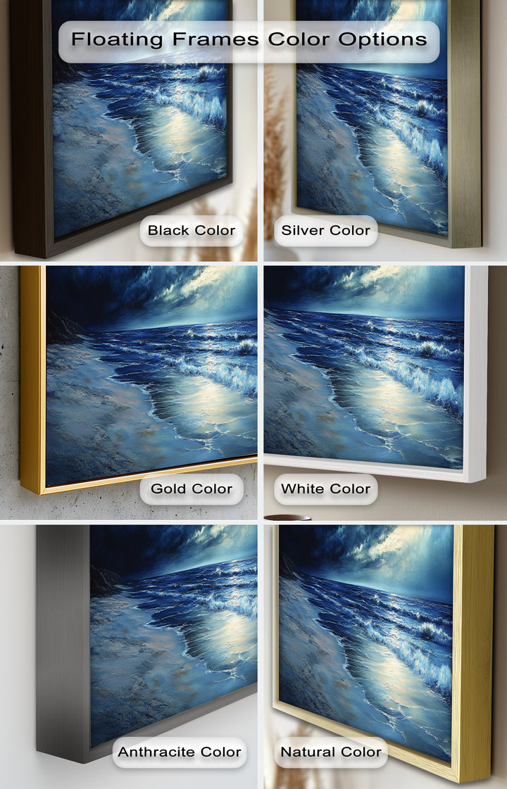 Ocean Wall Art - Stormy Night Seascape Oil Painting
