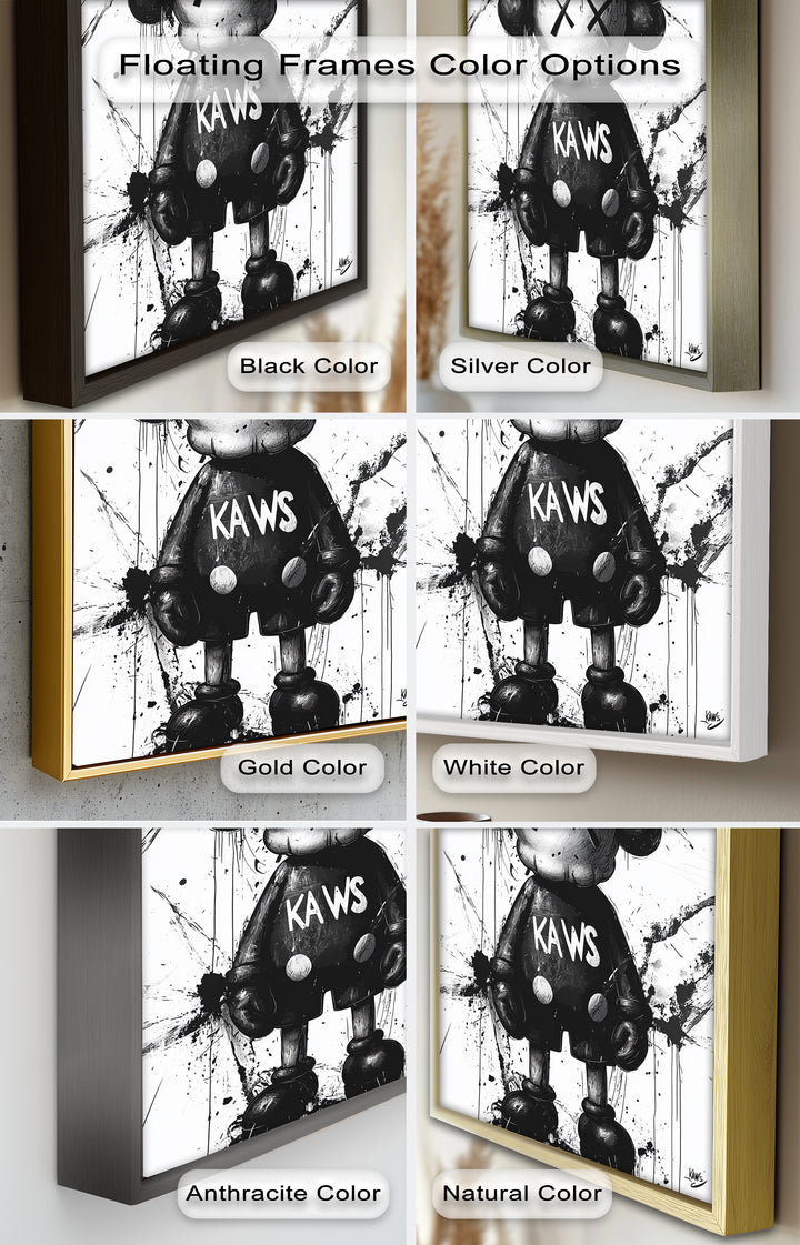 Black & White Figure – KAWS Graffiti Oil Painting
