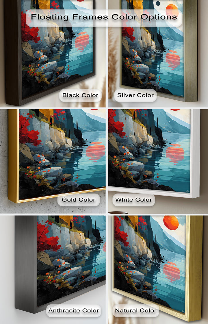 Celestial Cliffs – Surreal Coastal Landscape Picasso Oil Painting