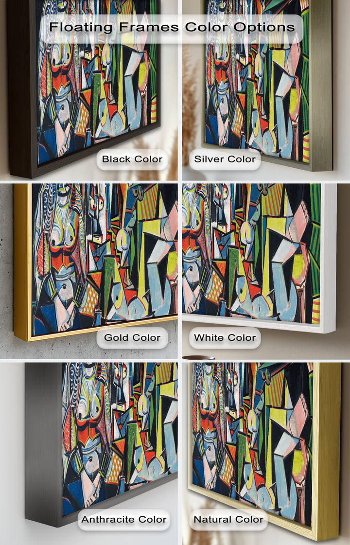 The Mirror Within – Bold Cubist Interior Picasso Oil Painting