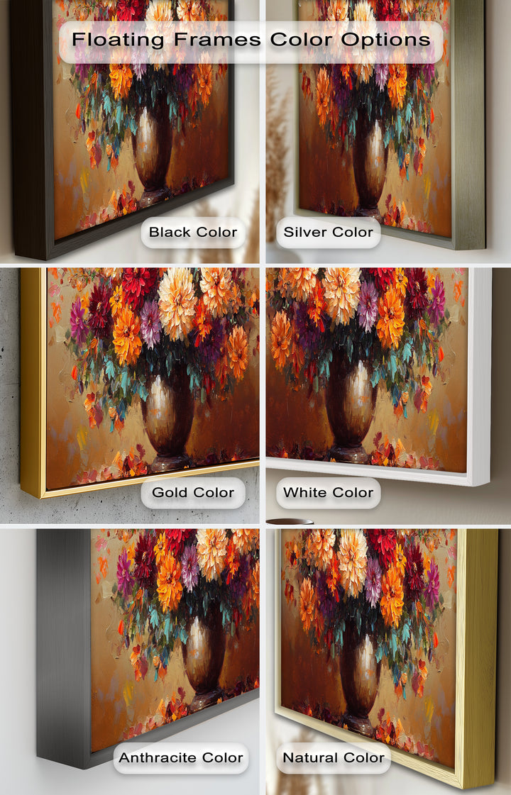 Dahlia Bouquet Wall Art – Still Life Oil Paintings