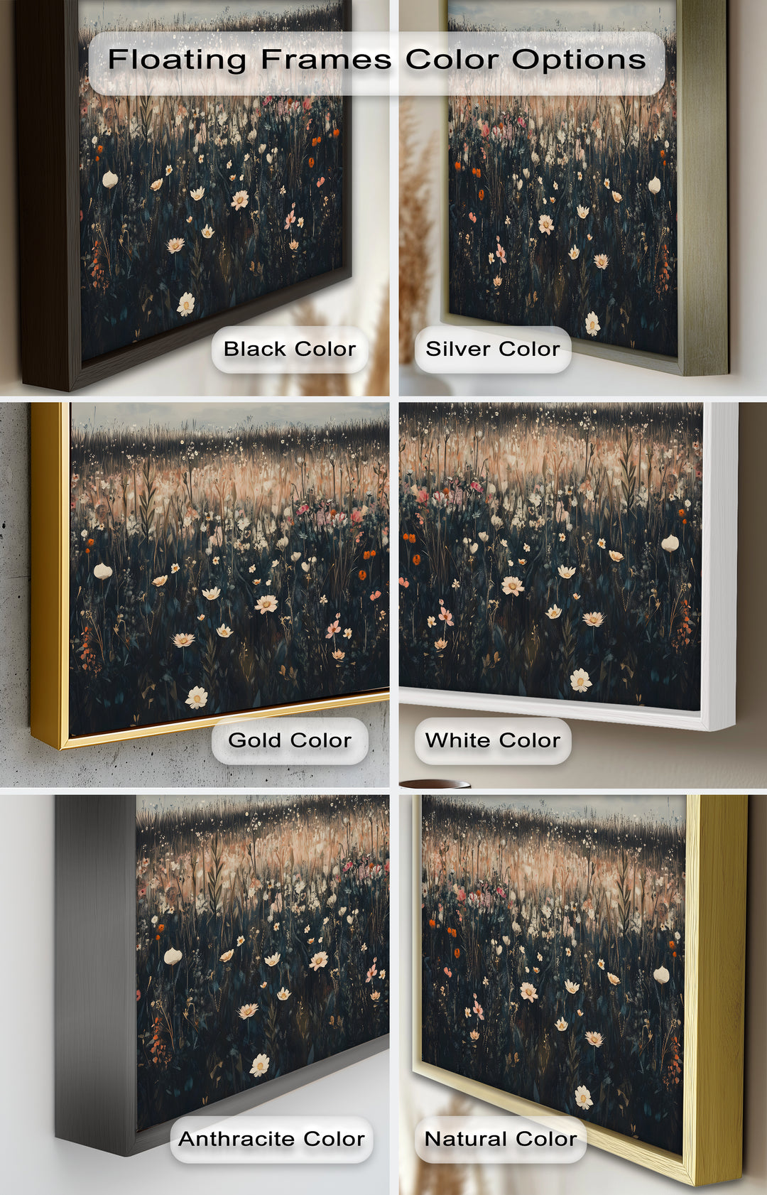 Wildflower Horizon – Framed Oil Painting