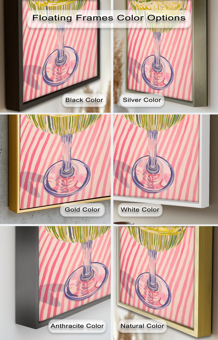 Lime Cocktail Pop Art – Modern Pink Kitchen Decor Oil Painting