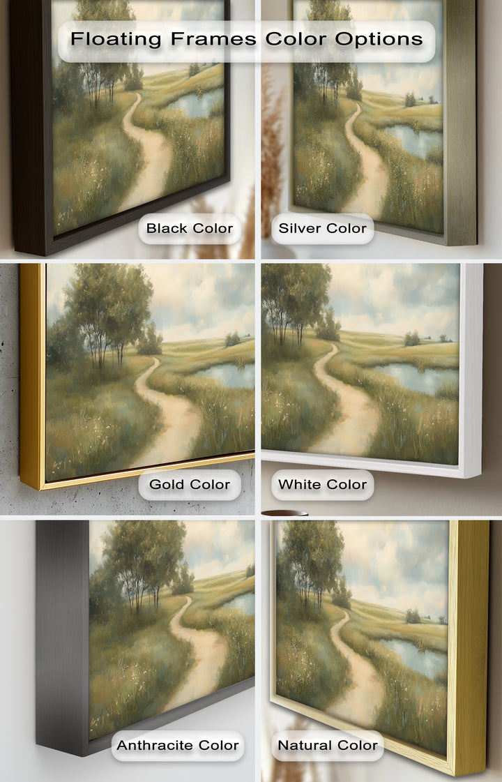 Landweg Landschaft Wandkunst – Pastorales Ölgemälde