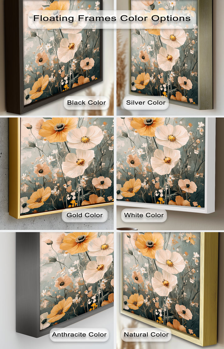 Golden Meadow Bloom - Boho Oil Painting
