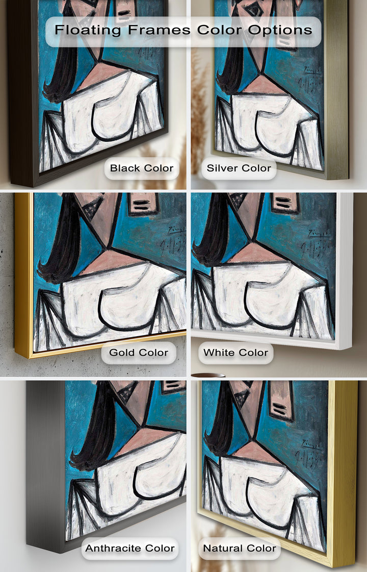 Angular Expression – Cubist Woman in White Dress Picasso Oil Painting