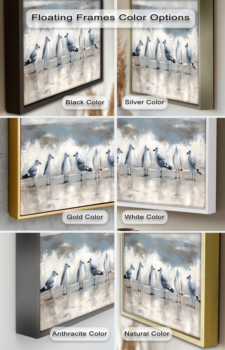 Seagulls and Surf – Bird Oil Painting